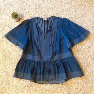 Kate Spade Chambray Peplum Top